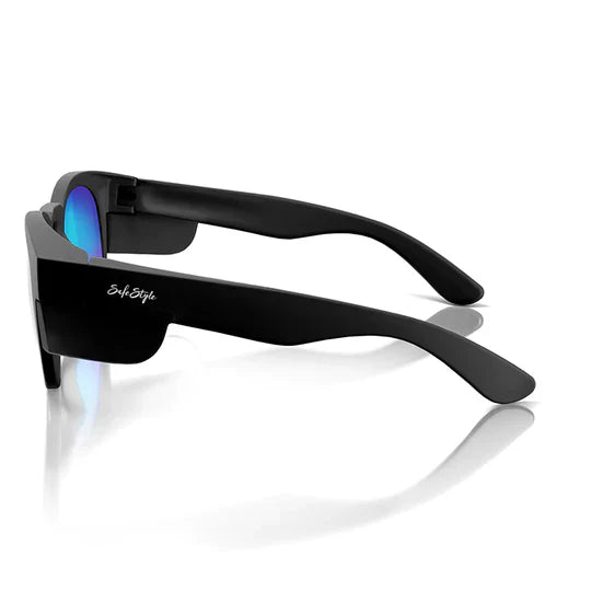 Safestyle Cruisers Matte Black Frame Mirrors Blue Polarised