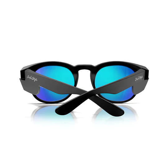 Safestyle Cruisers Matte Black Frame Mirrors Blue Polarised