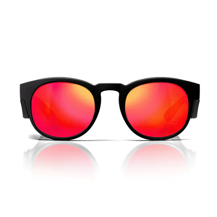 Safestyle Cruisers Matte Black Frame Mirrors Red Polarised