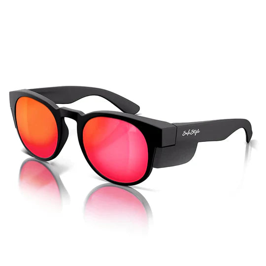 Safestyle Cruisers Matte Black Frame Mirrors Red Polarised