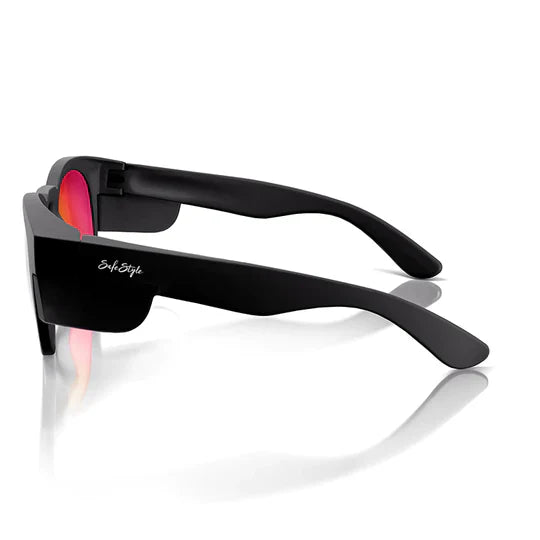 Safestyle Cruisers Matte Black Frame Mirrors Red Polarised