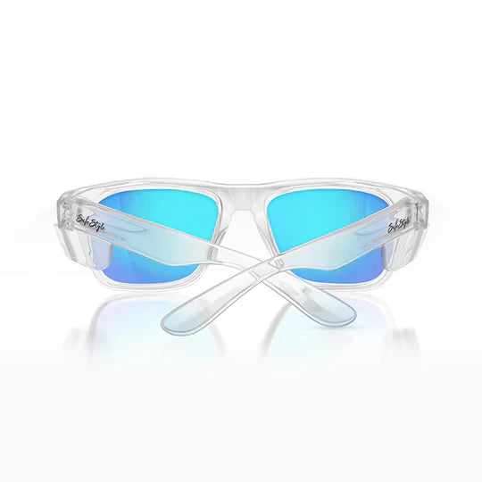 Safestyle Fusions Clear Frame Mirrors Blue Polarised Lens