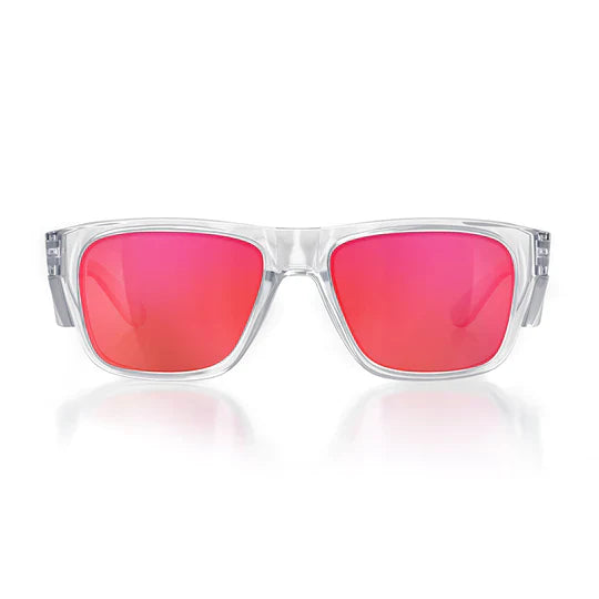 Safestyle Fusions Clear Frame Mirrors Red Polarised Lens