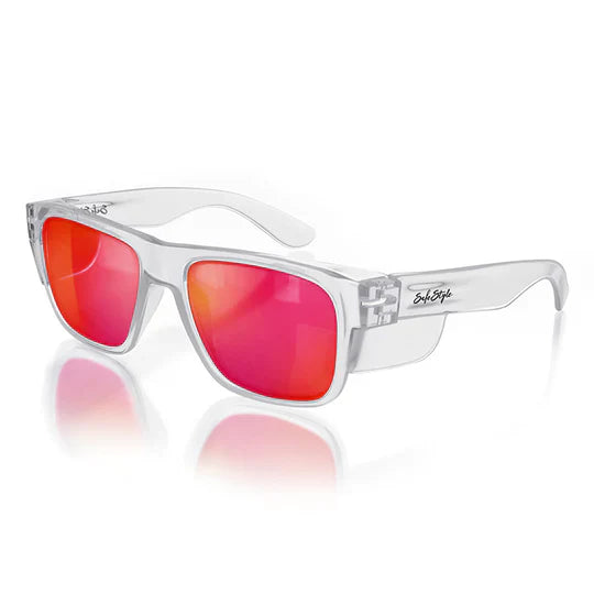 Safestyle Fusions Clear Frame Mirrors Red Polarised Lens