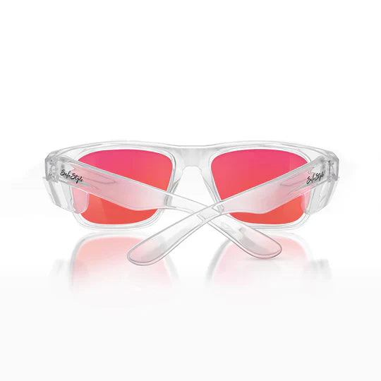 Safestyle Cruisers Clear Frame Mirrors Red Polarised