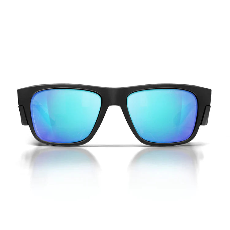 Safestyle Fusions Matte Black Frame Mirrors Blue Polarised Lens