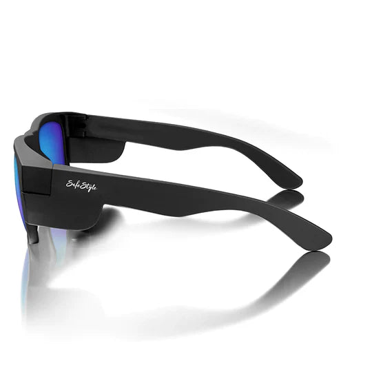 Safestyle Fusions Matte Black Frame Mirrors Blue Polarised Lens