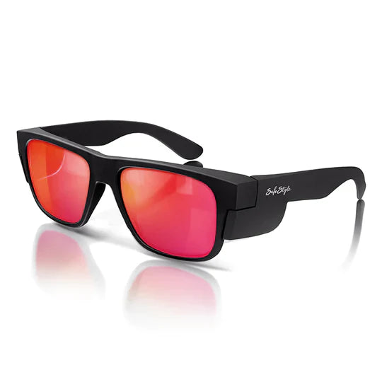 Safestyle Fusions Matte Black Frame Mirrors Red Polarised Lens