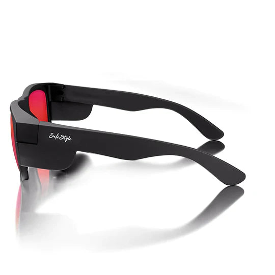 Safestyle Fusions Matte Black Frame Mirrors Red Polarised Lens