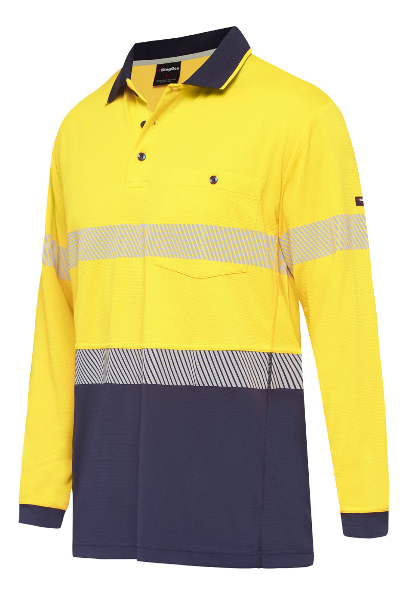 King Gee WC HF Spliced Polo L/S Taped