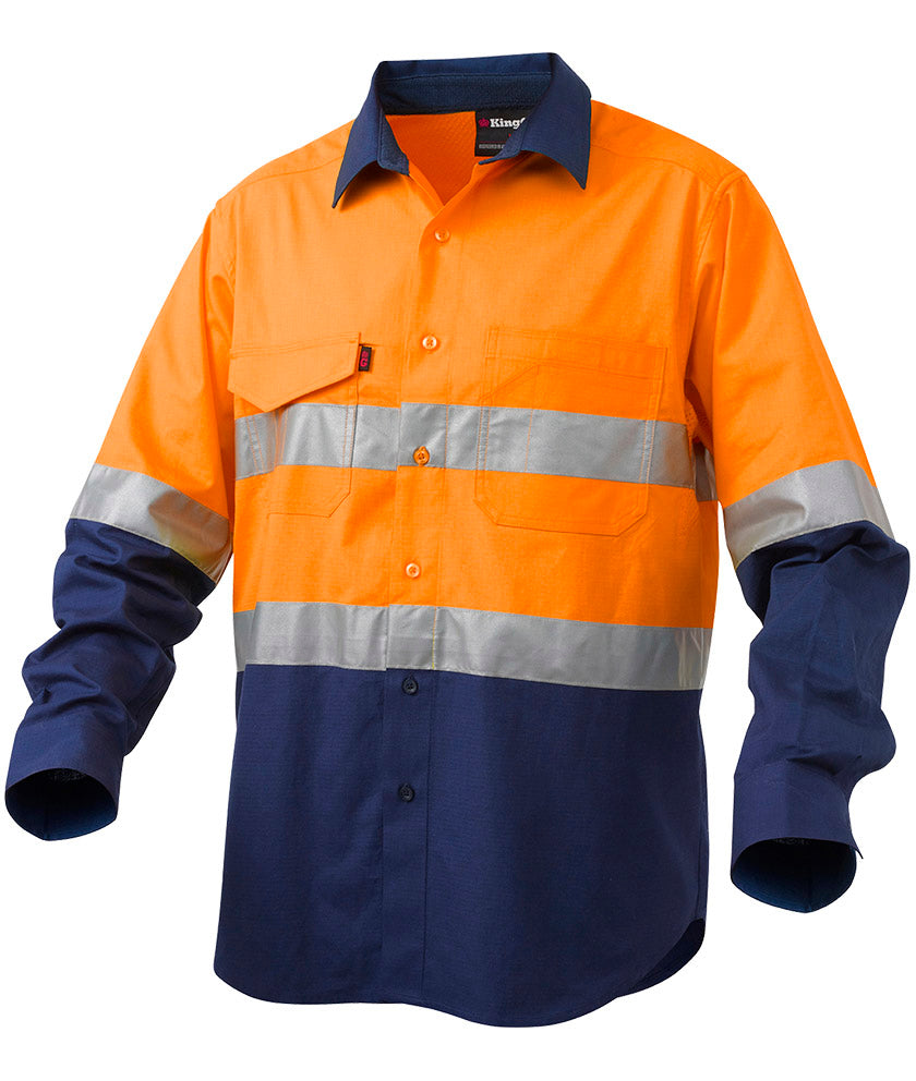 King Gee WC2 Hi Vis Ref Spliced Shirt L/S