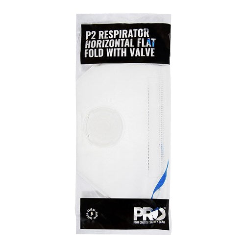 Pro Choice Horizontal Flat Fold P2 Respirator With Valve Box Of 10