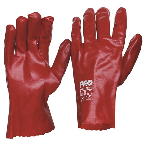 Pro Choice 27CM Red PVC Gloves Large