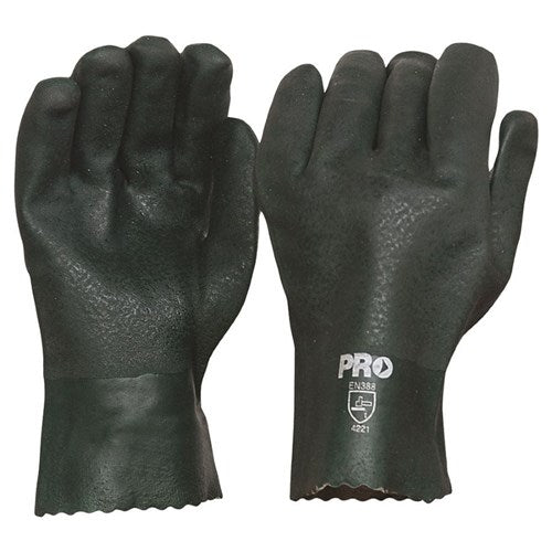 Pro Choice 27CM Green Double Dipped PVC Gloves Large