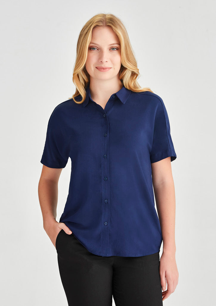 Dahlia Womens Short Sleeve Blouse