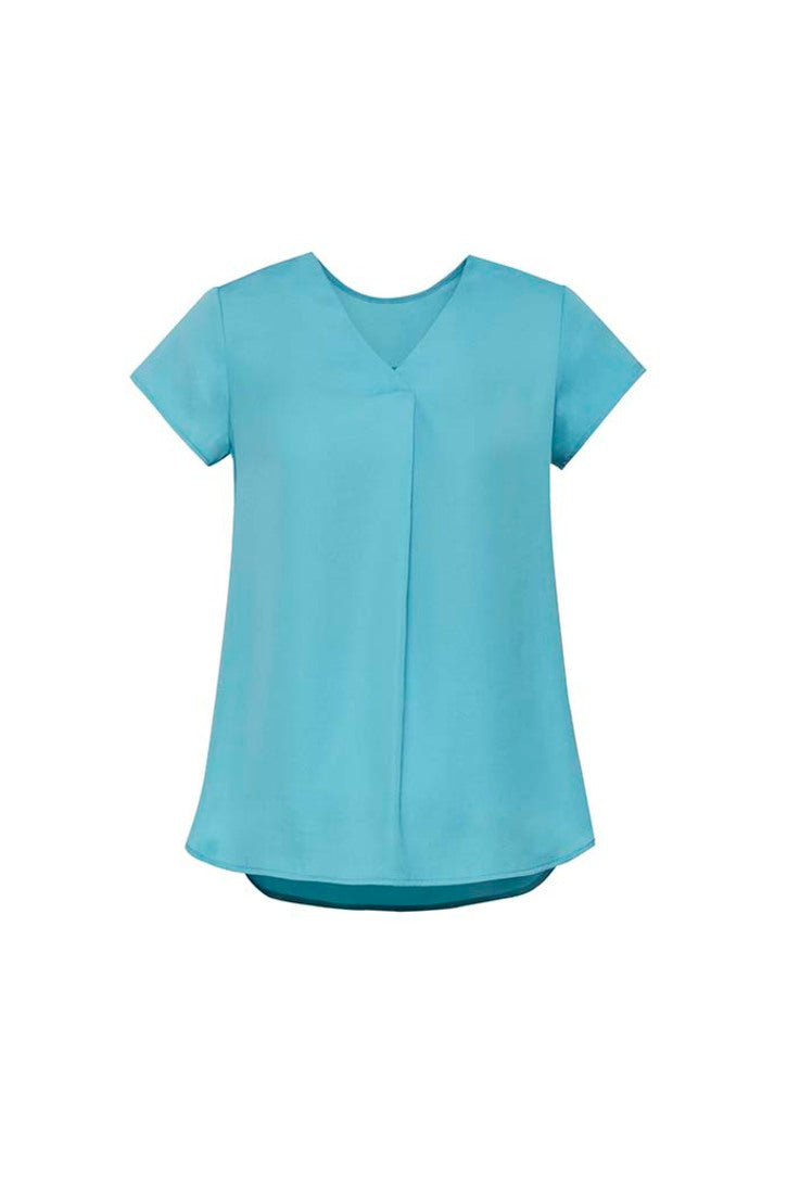 Womens Kayla V-Neck Pleat Blouse