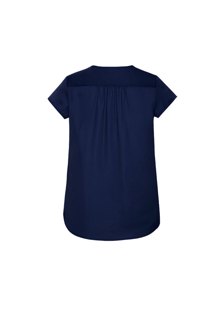 Womens Kayla V-Neck Pleat Blouse