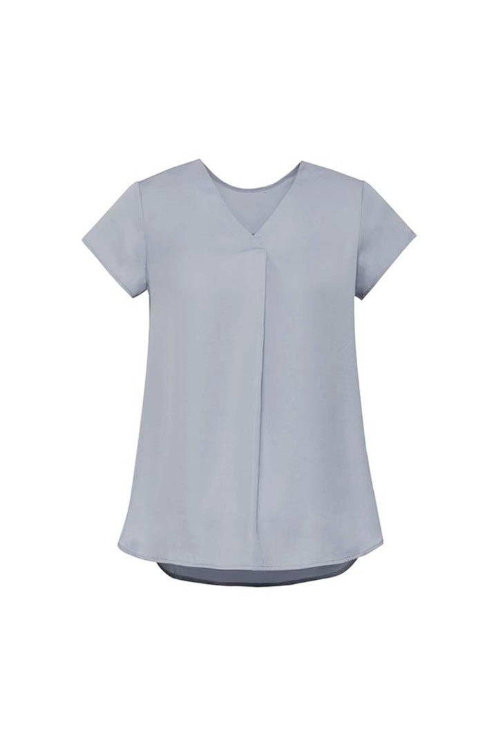 Womens Kayla V-Neck Pleat Blouse