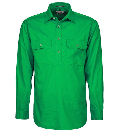 Mens Pilbara Closed Front L/S Shirt (S-L)