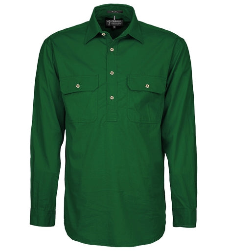 Mens Pilbara Closed Front L/S Shirt (S-L)