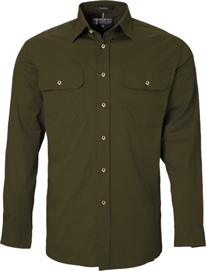 Men's Pilbara Open Front L/S Shirt (XXS-L)