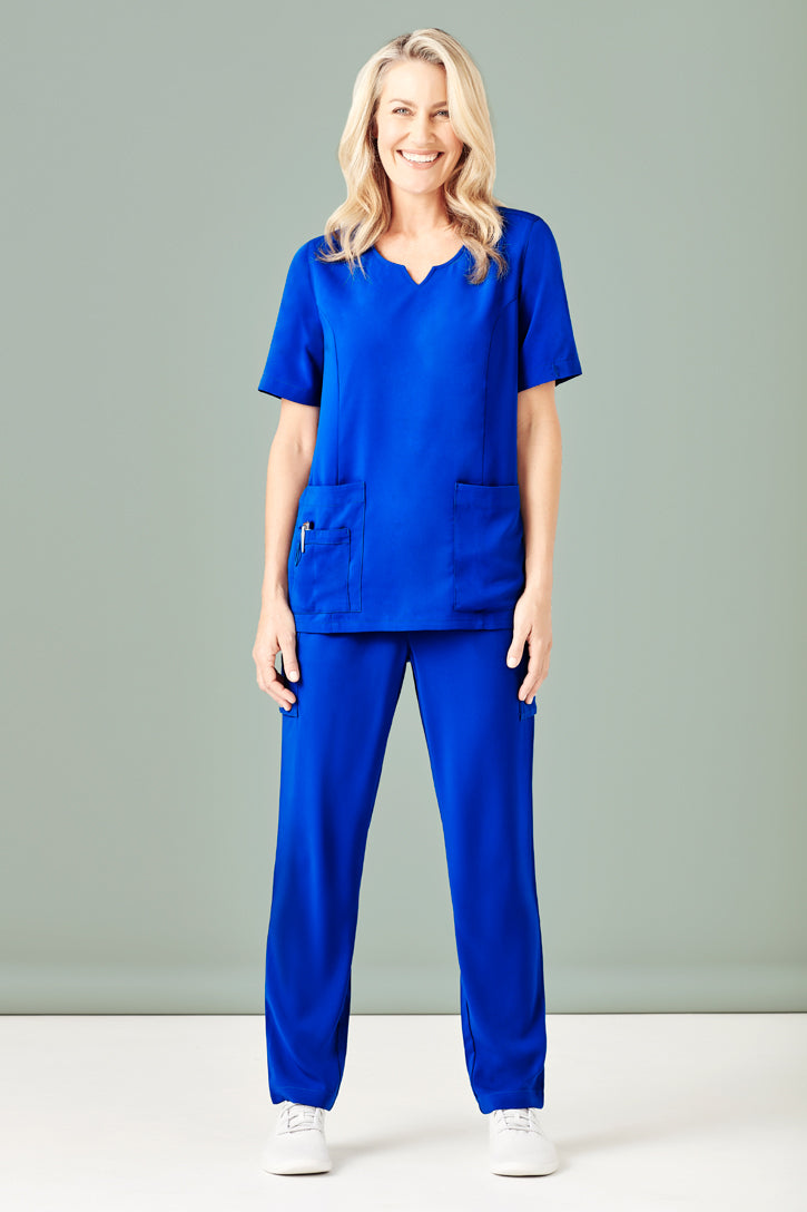 Biz Care Avery Womens Tailored Fit Round Neck Scrub Top