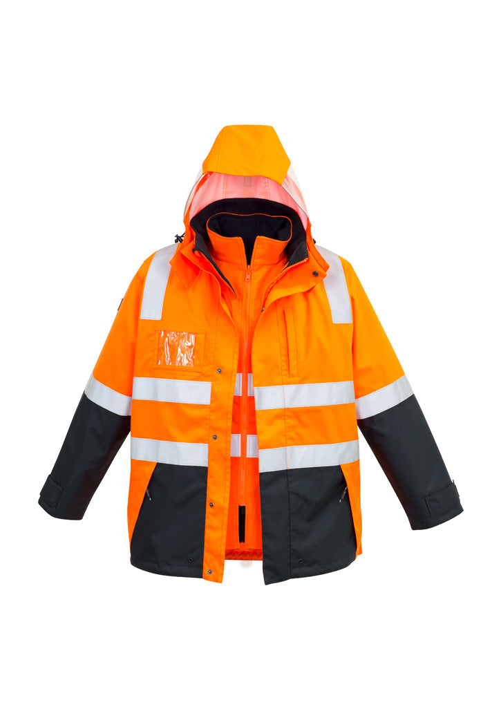 Syzmik Mens Hi-Viz 4in1 Waterproof jacket