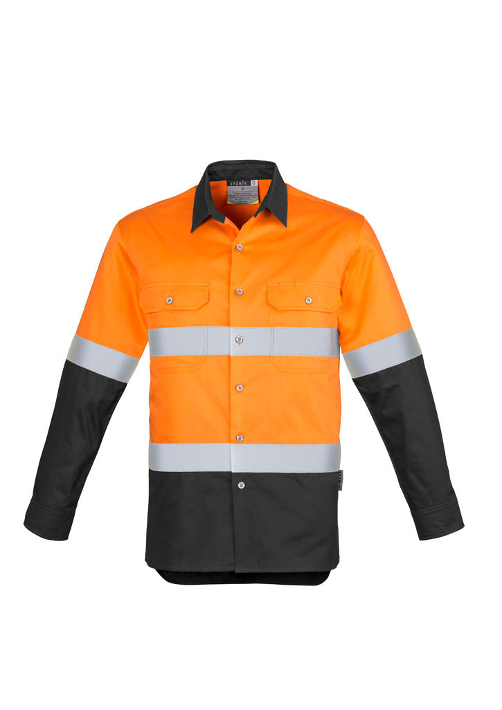 Syzmik Mens Hi Vis Spliced Industrial Shirt - Hoop Taped