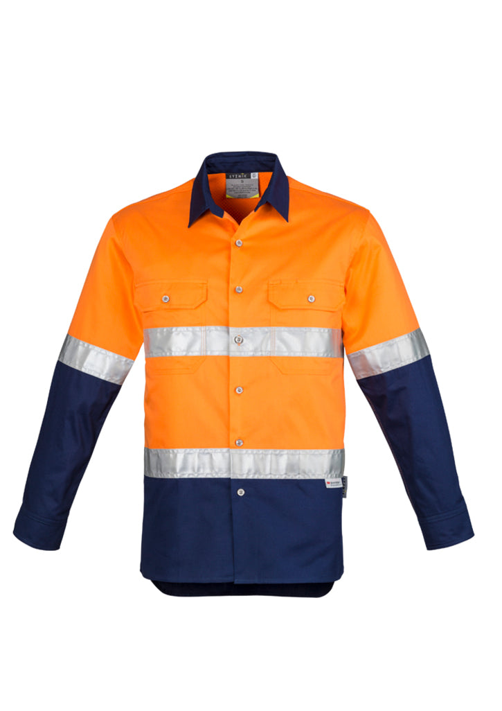 Syzmik Mens Hi Vis Spliced Industrial Shirt - Hoop Taped