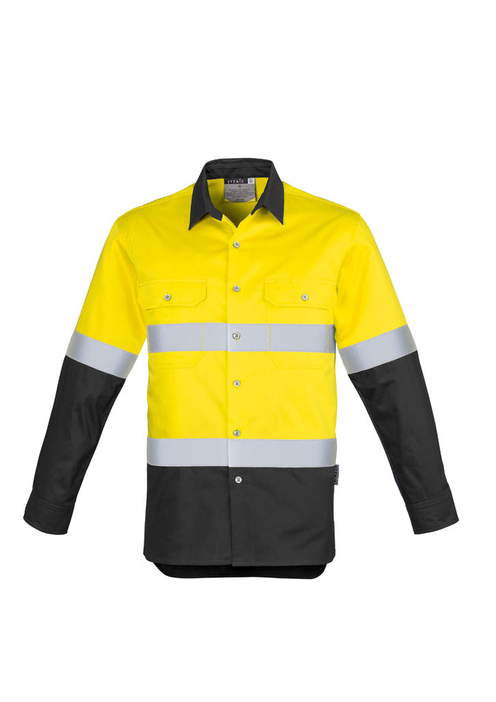 Syzmik Mens Hi Vis Spliced Industrial Shirt - Hoop Taped