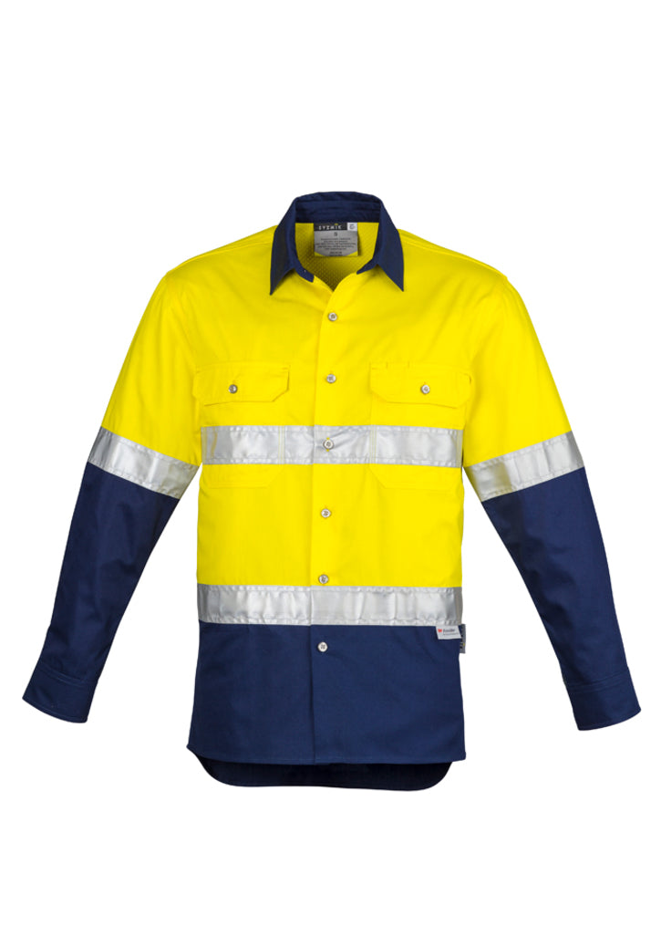 Syzmik Mens Hi Vis Spliced Industrial Shirt - Hoop Taped