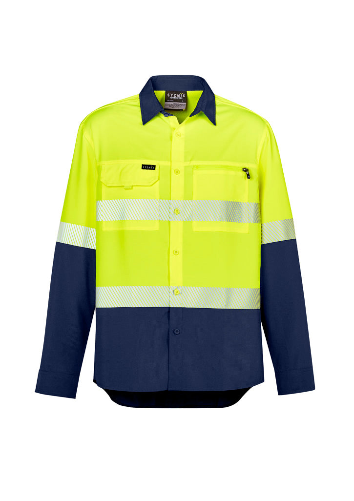 Syzmik Mens Hi Vis Outdoor Segmented Tape L/S Shirt