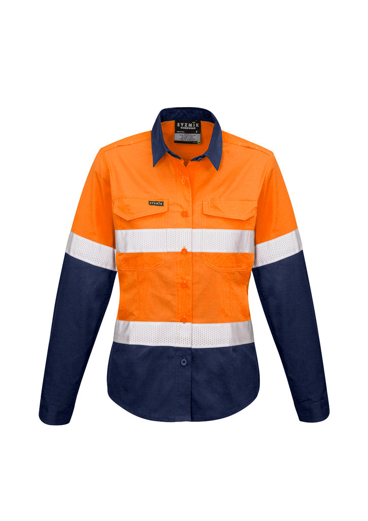 Syzmik Womens Rugged Cooling Taped Hi-Viz shirt L/S