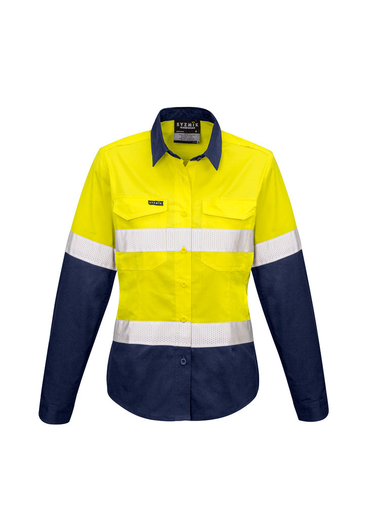 Syzmik Womens Rugged Cooling Taped Hi-Viz shirt L/S