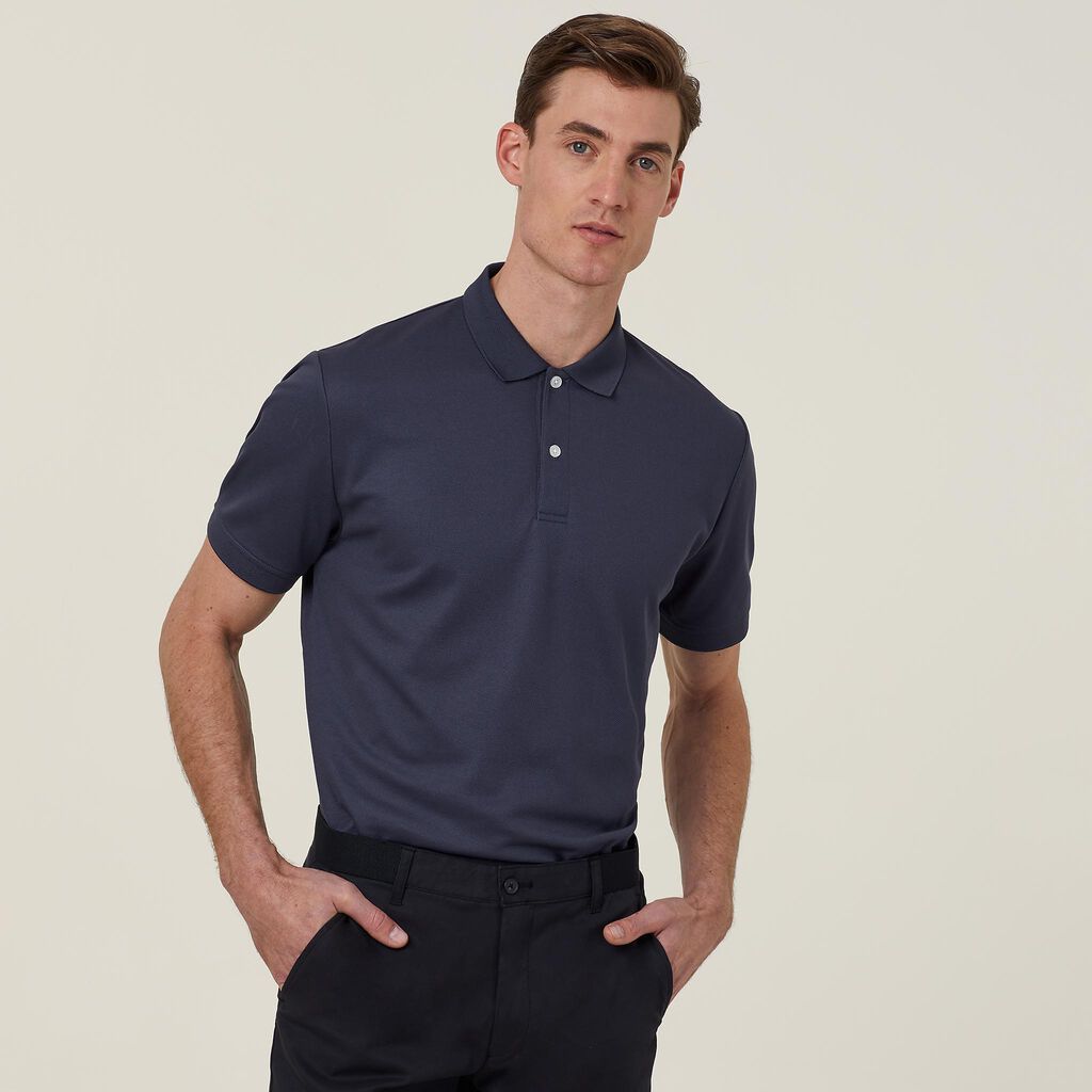 Mens Antibacterial Poyface Short Sleeve Polo