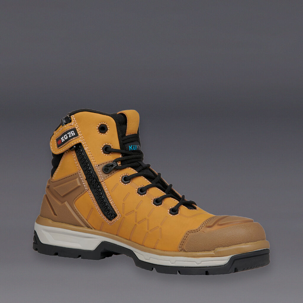 King Gee Quantum Hybrid Zip/Lace Composite Toe Work Boot 5"- Wheat