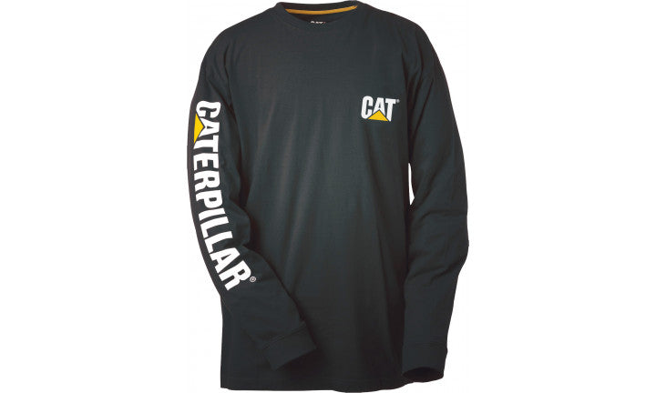 CAT Trademark Banner Long Sleeve Tee - Black