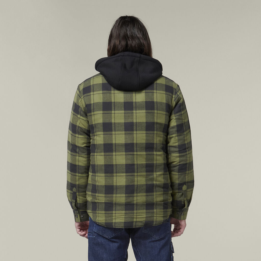 Hard Yakka Quilted Flannel Hooded Shacket