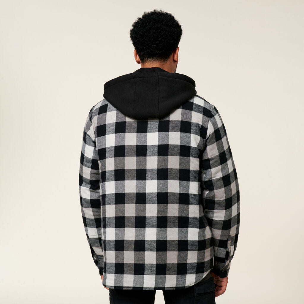 Hard Yakka Quilted Flannel Hooded Shacket