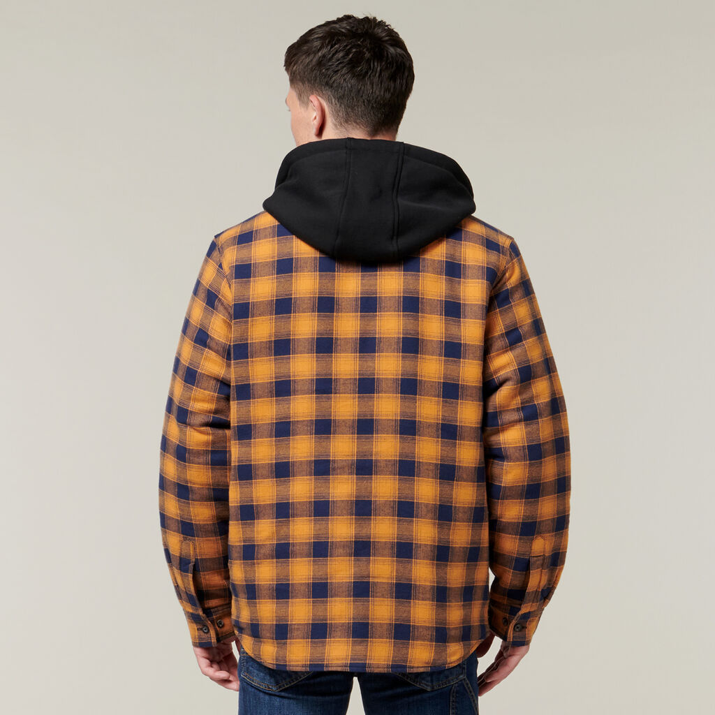 Hard Yakka Quilted Flannel Hooded Shacket