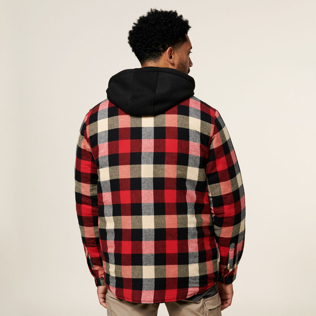 Hard Yakka Quilted Flannel Hooded Shacket