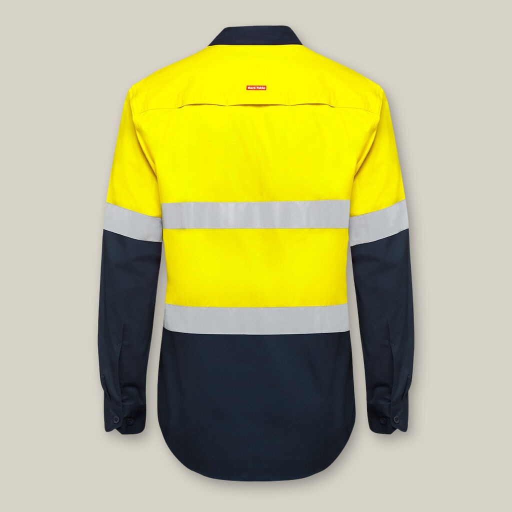 HardYakka Core Hi-Vis Long Sleeve 2 Tone Taped Vented Cotton Shirt