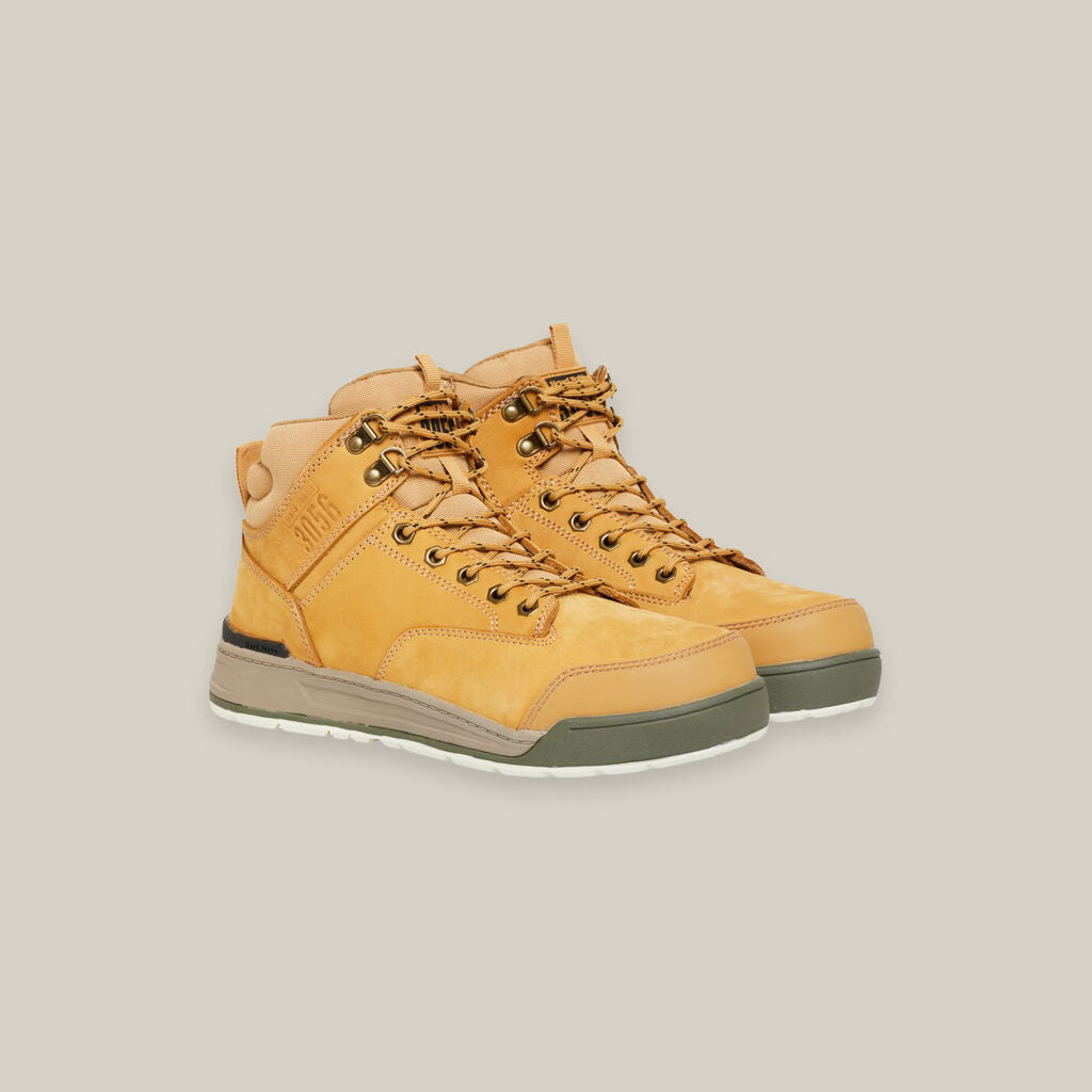 Hard Yakka 3056 Lace Up & Side Zip Steel Toe Safety Boot - Wheat