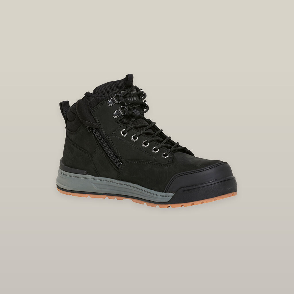 Hard Yakka 3056 Lace Zip Safety Boot - Black