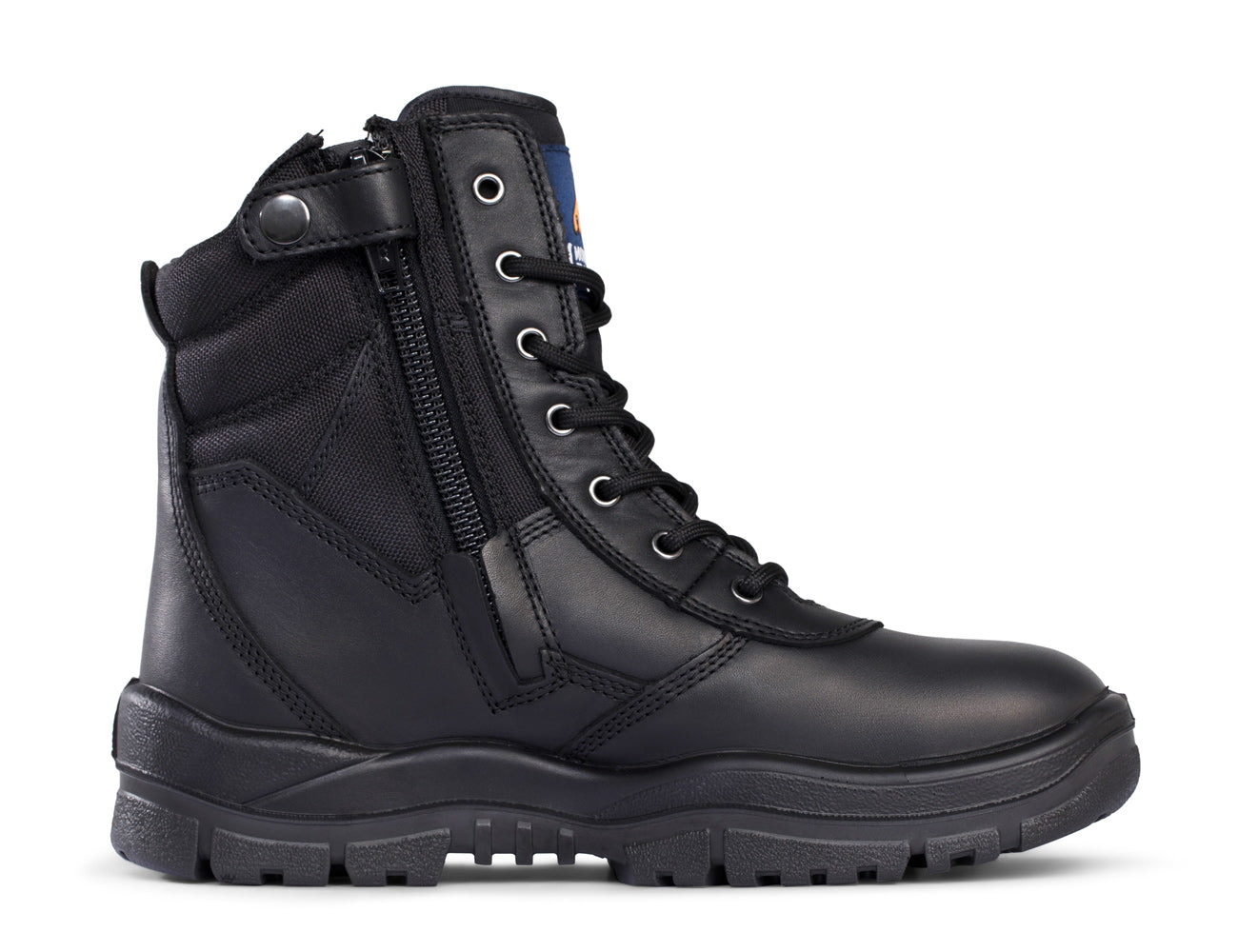 Black High Leg ZipSider Boot w/Scuff Cap Black 5