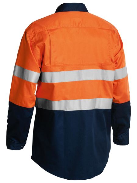 3M Taped Two Tone Hi Vis Cool Lightweight Mens Shirt Long Sleeve - BS6896