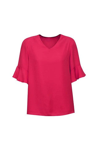 Ladies Aria Fluted Sleeve Blouse - RB966LS