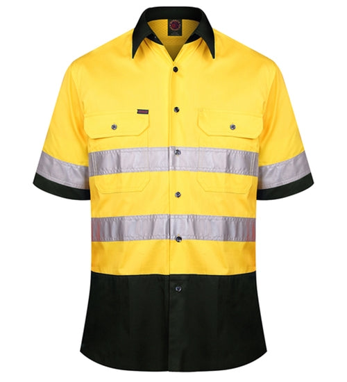 2 Tone Open Front Shirt S/S 50MM Reflective Tape RM1050RS