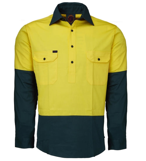 Closed Front L/S 2 Tone Shirt RM105CF