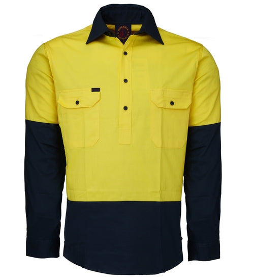 Closed Front L/S 2 Tone Shirt RM105CF